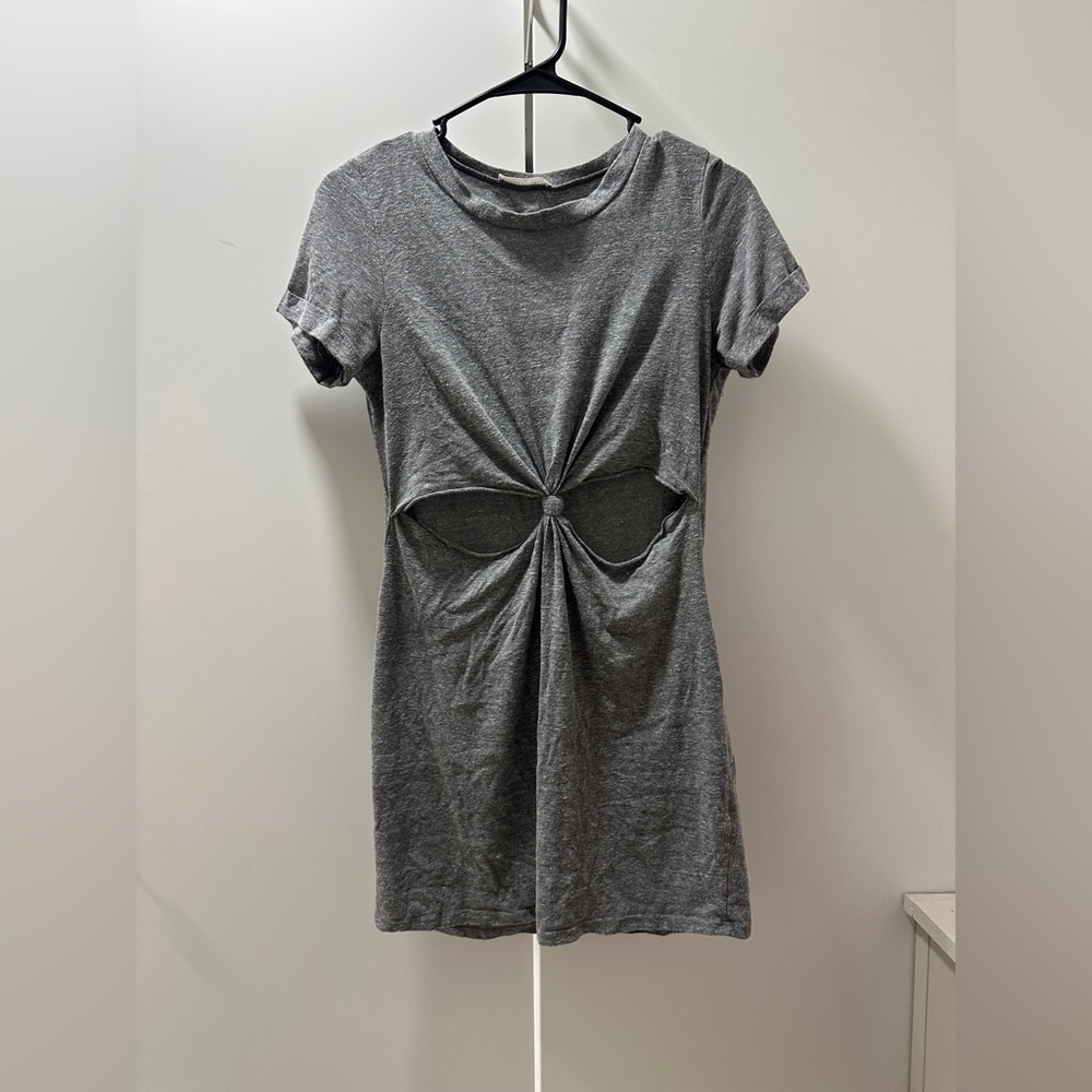 Urban Outfitters Heather Gray Cutout T-Shirt Dress